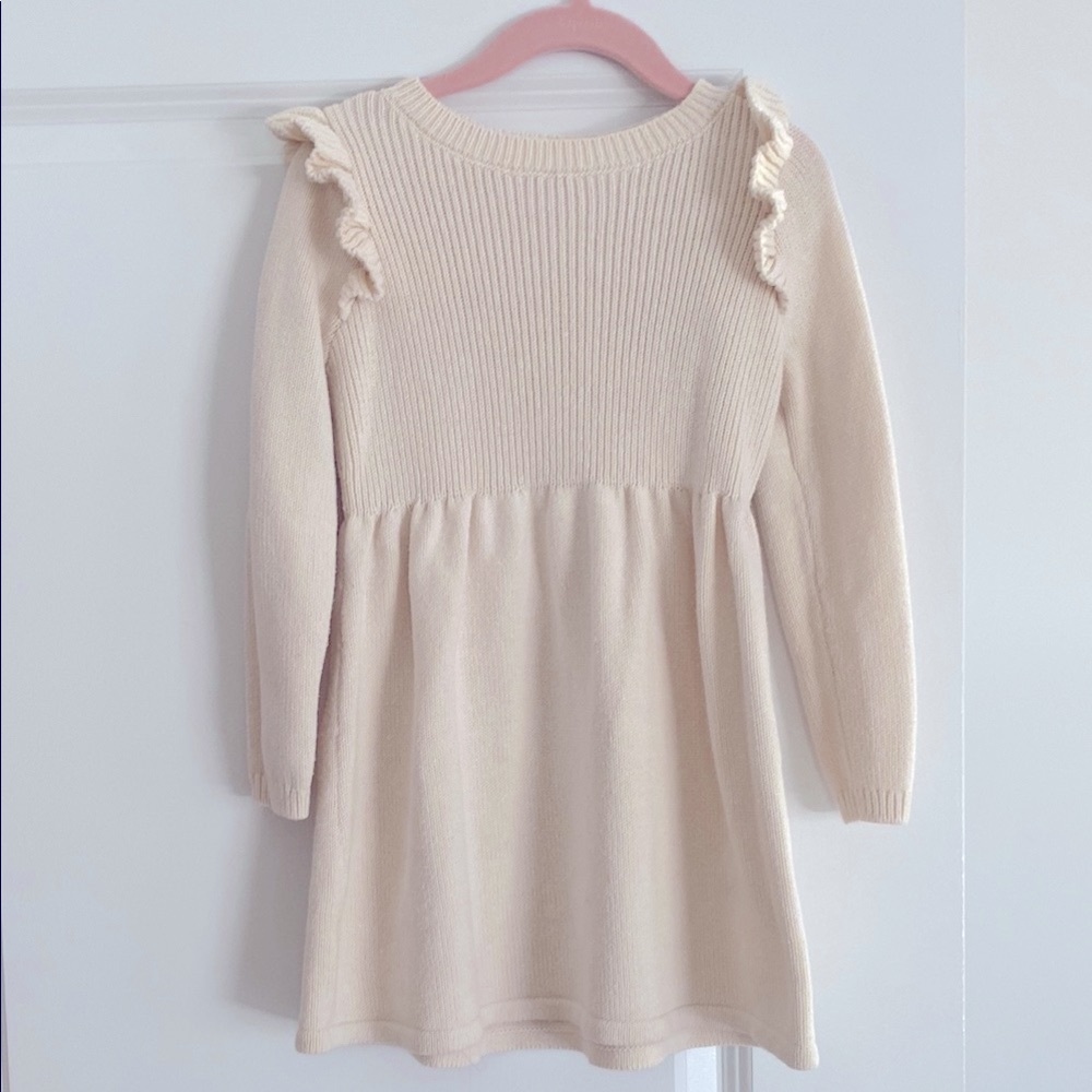 Cream Knit Kids Dress